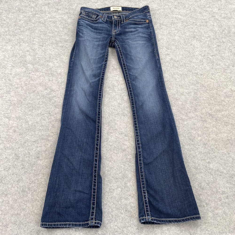 Big Star Liv Bootcut Jeans Womens 24 (27x30) Blue Med Wash Stretch Denim